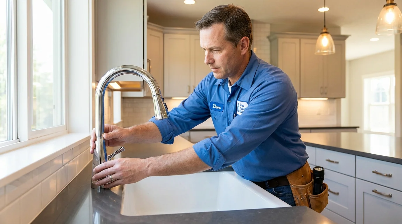 Kitchen faucet installation by Johns Plumbing LLC in Le Grand